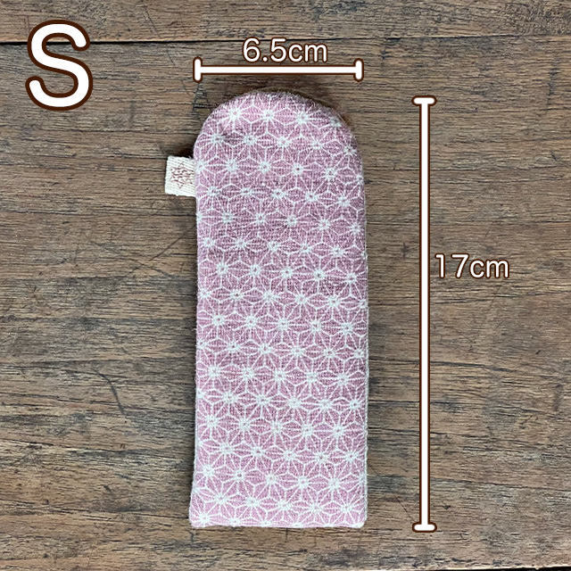 asana 厚手 麻柄プリント メガネ ケース