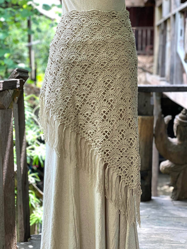 asana HEMP100% かぎ編み 三角 マルチショール【パヤカ オンライン  