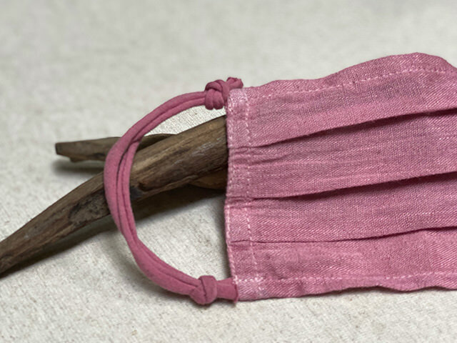 asana 麻100% 大判 シングル 布マスク・草木染め