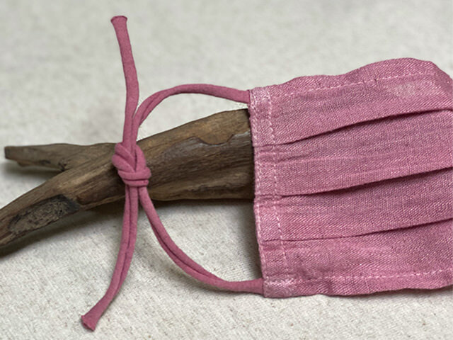 asana 麻100% 大判 シングル 布マスク・草木染め