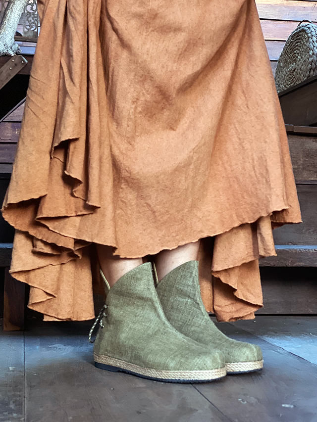 asana HEMP100% 手織り ブーツ・草木染め【パヤカ オンラインショップ】