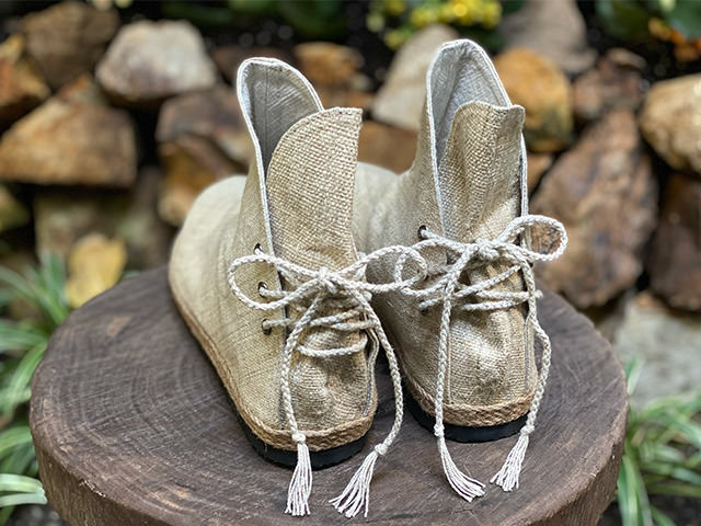 asana HEMP100% 手織り ブーツ・きなり