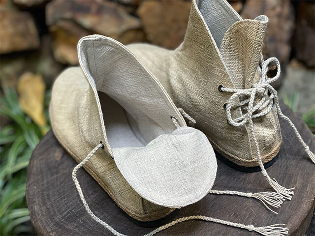 asana HEMP100% 手織り ブーツ・きなり