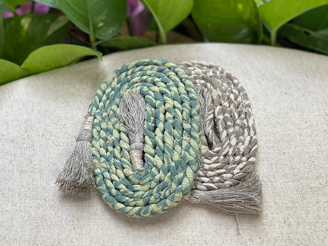 asana ヘンプコットン 三つ編み タッセル付きベルト