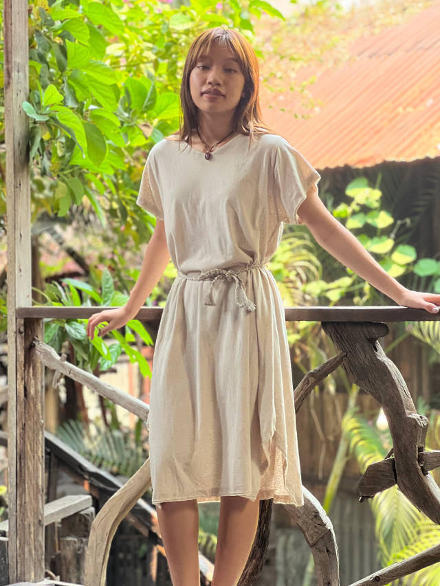 asana ヘンプコットン 三つ編み タッセル付きベルト【パヤカ