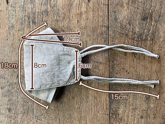 asana HEMP100% 厚手 立体マスク・麻炭 草木染め