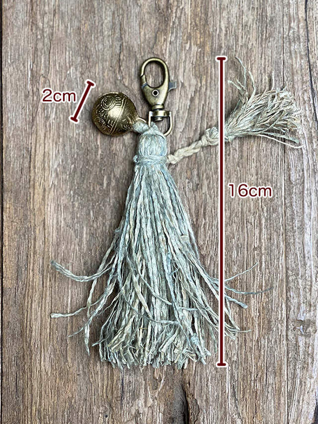 asana HEMP100% 鈴付き キーホルダー