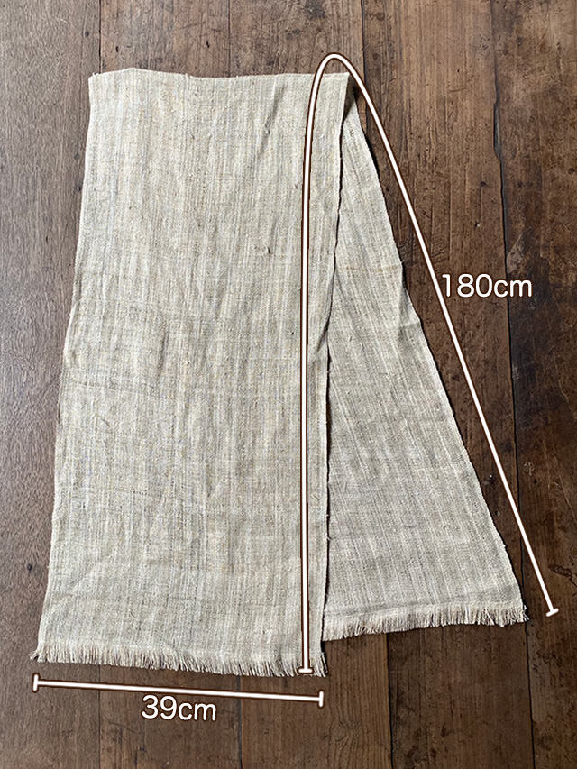 asana HEMP100% 手織り ショール・きなり