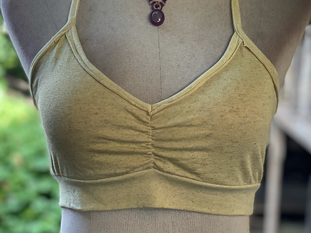 asana ヘンプコットン 薄手 ストレッチ ブラ・草木染め