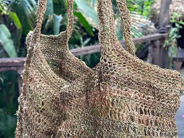 asana HEMP100% ワイルド ヘンプ 手編み ショルダーバッグ【パヤカ