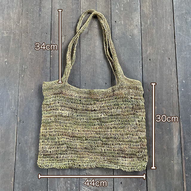 asana HEMP100% ワイルド ヘンプ 手編み ショルダーバッグ
