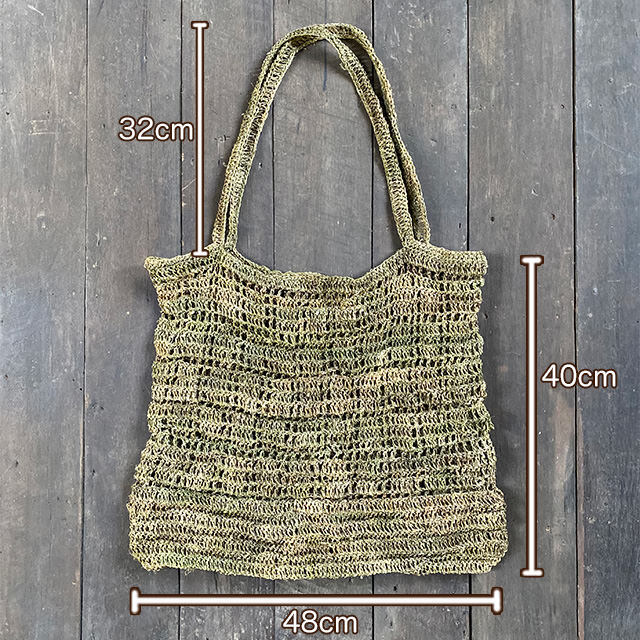 asana HEMP100% ワイルド ヘンプ 手編み ショルダーバッグ