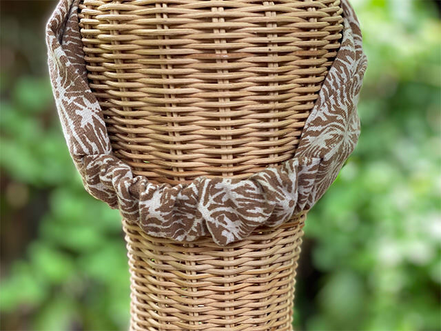 asana ヘンプコットン 厚手 麻柄プリント ヘアーバンド