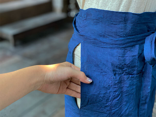 asana HEMP100% 腰巻エプロン・草木染め