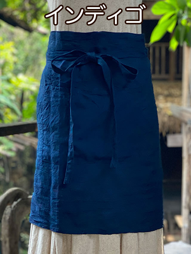 asana HEMP100% 腰巻エプロン・草木染め【パヤカ オンラインショップ】