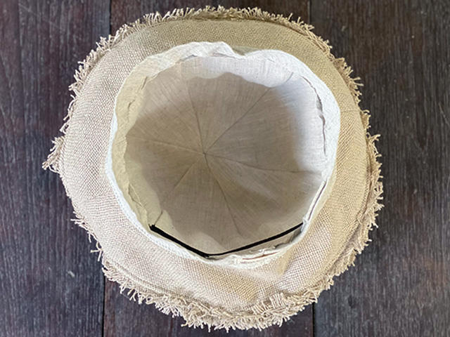 asana HEMP100% 手織り フリンジ ハット・きなり