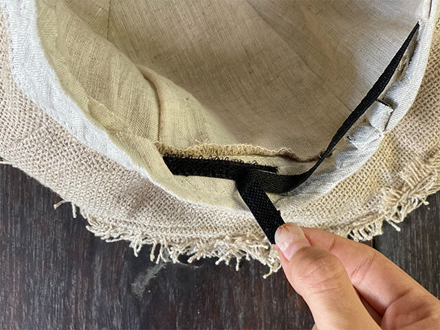 asana HEMP100% 手織り フリンジ ハット・きなり