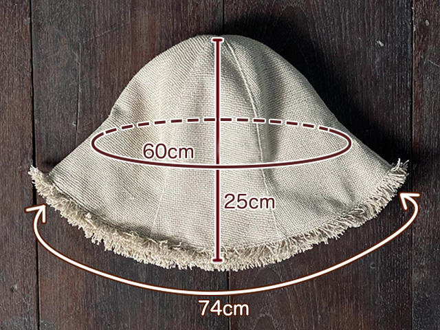 asana HEMP100% 手織り フリンジ ハット・きなり