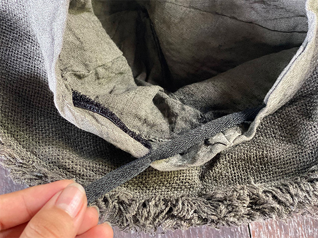 asana HEMP100% 手織り フリンジ ハット・草木染め