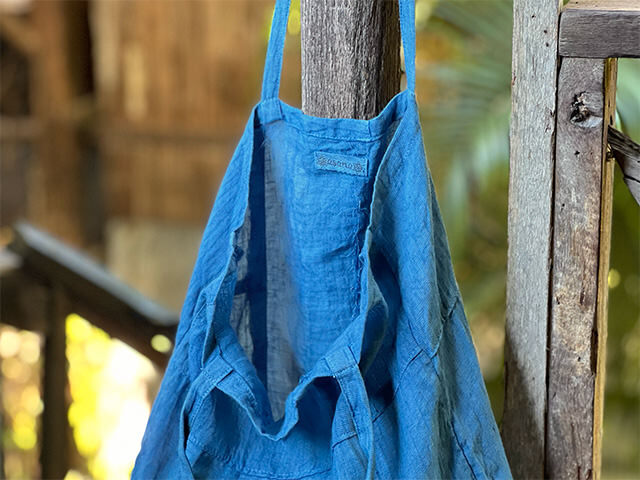 asana HEMP100% 端切れ エコバック・草木染め