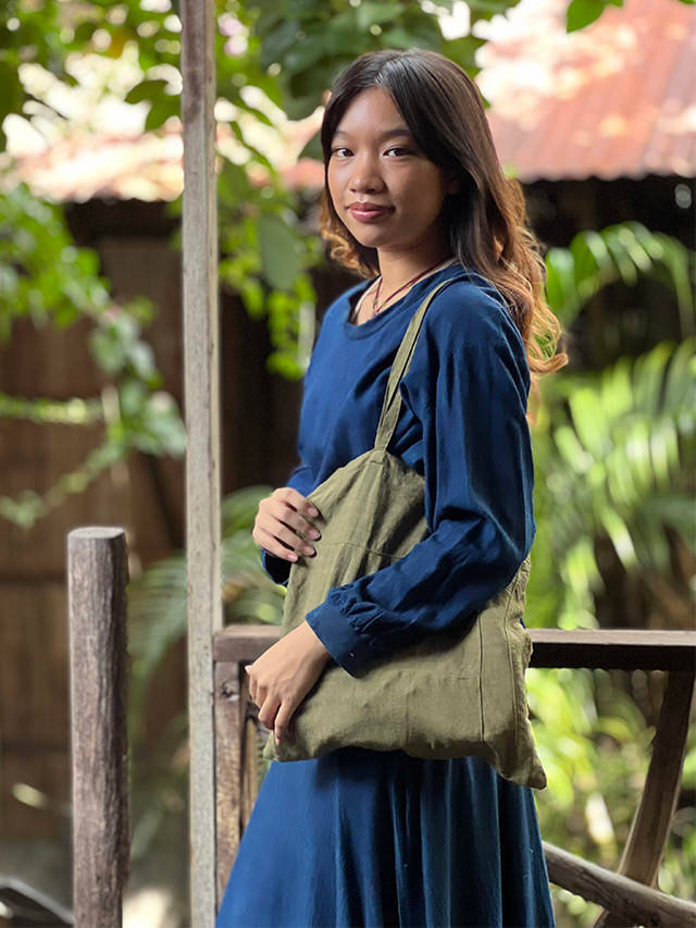 asana HEMP100% 端切れ エコバッグ・草木染め【パヤカ オンライン