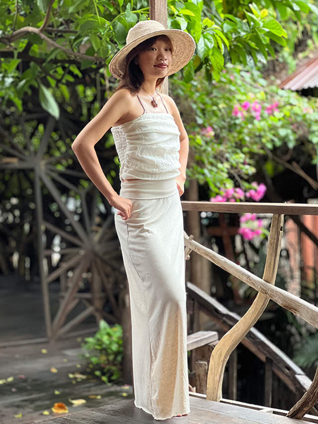 asana HEMP100% ガーゼ ドレープ チューブトップ・きなり【パヤカ  