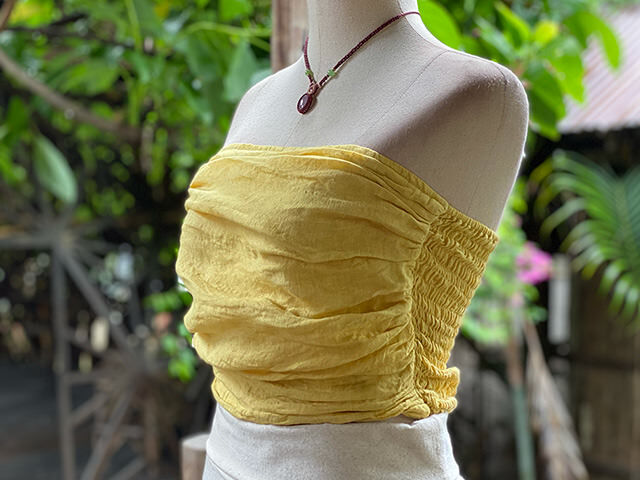 asana HEMP100% ガーゼ ドレープ チューブトップ