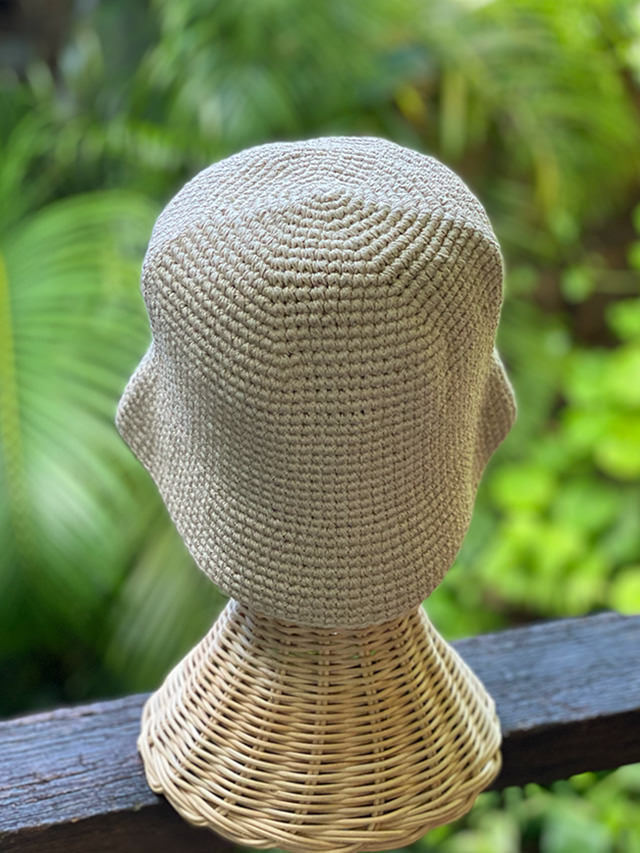 asana HEMP100% 手編み 帽子・きなり【パヤカ オンラインショップ】