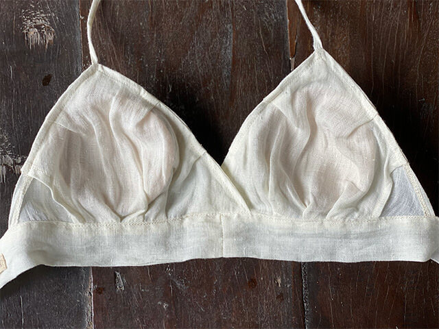 asana HEMP100% ガーゼ バック リボン ブラ