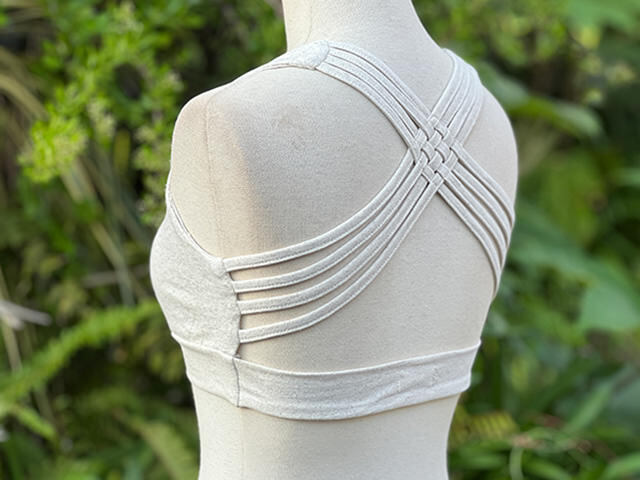 asana ヘンプコットン 薄手 クロス ストレッチ ブラ・きなり