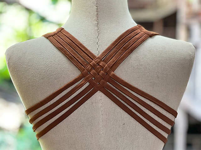 asana ヘンプコットン 薄手 クロス ストレッチ ブラ・草木染め