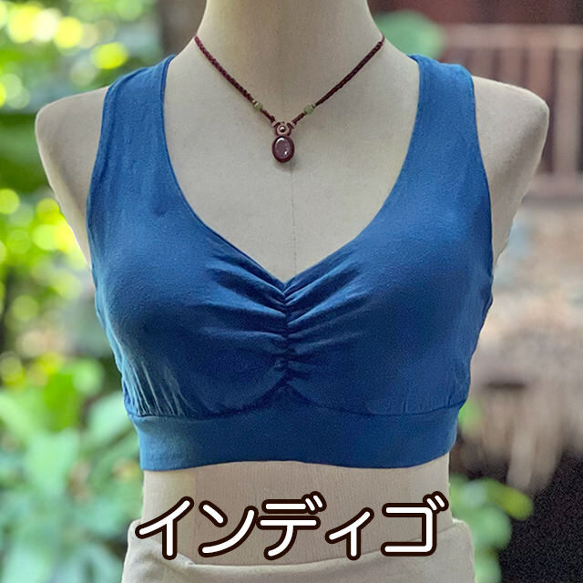 asana ヘンプコットン 薄手 クロス ストレッチ ブラ・草木染め【パヤカ