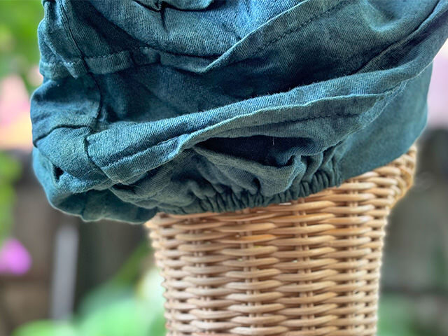 asana ヘンプコットン 薄手 切り替え ハット・草木染め