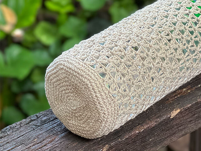 asana HEMP100% ハニカム編み 水筒入れ・きなり
