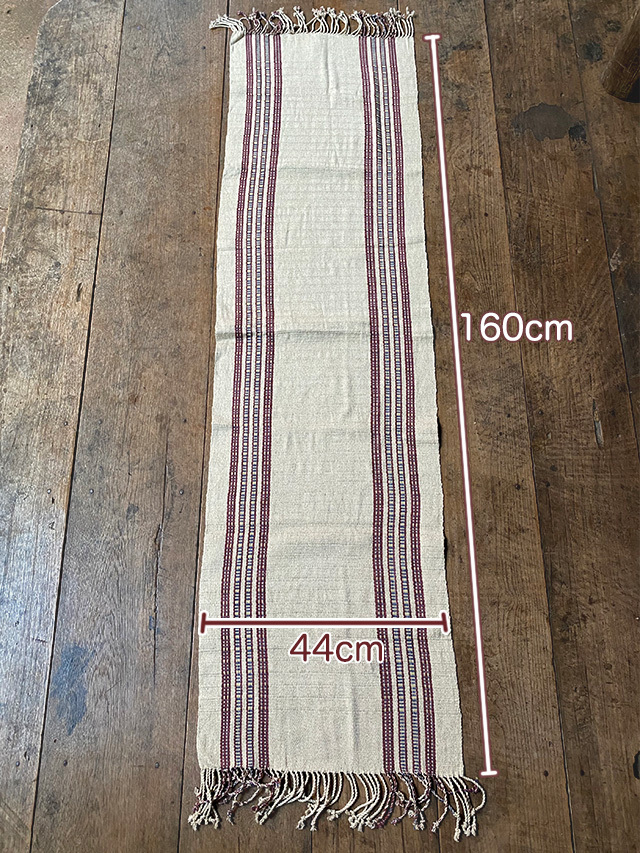 HEMP100% 手織り カラー ストライプ ショール