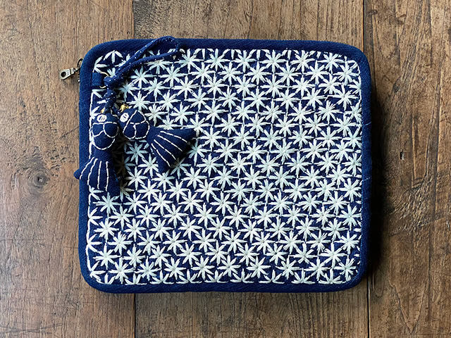 極美品✨フィータPaula コットンシルクリバーシブルベスト 刺し子カンタ刺繍 Pheeta フィータ コットン シルク リバーシブル ベスト “Paula