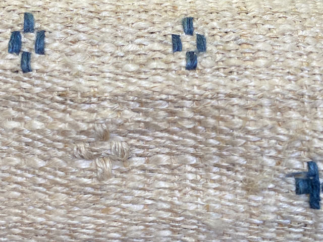 HEMP100% 手織り インディゴ ドット 小物入れ・草木染め