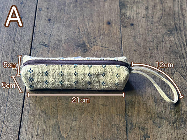 HEMP100% 手織り インディゴ ドット 小物入れ・草木染め