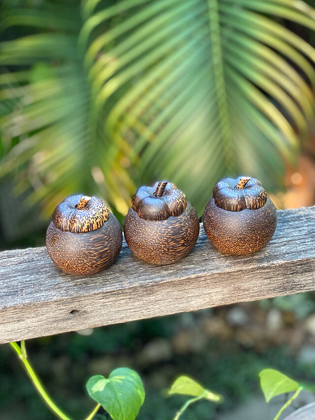 ヤシの木 マンゴスチン型 ふた付き 小物入れ【パヤカ オンラインショップ】