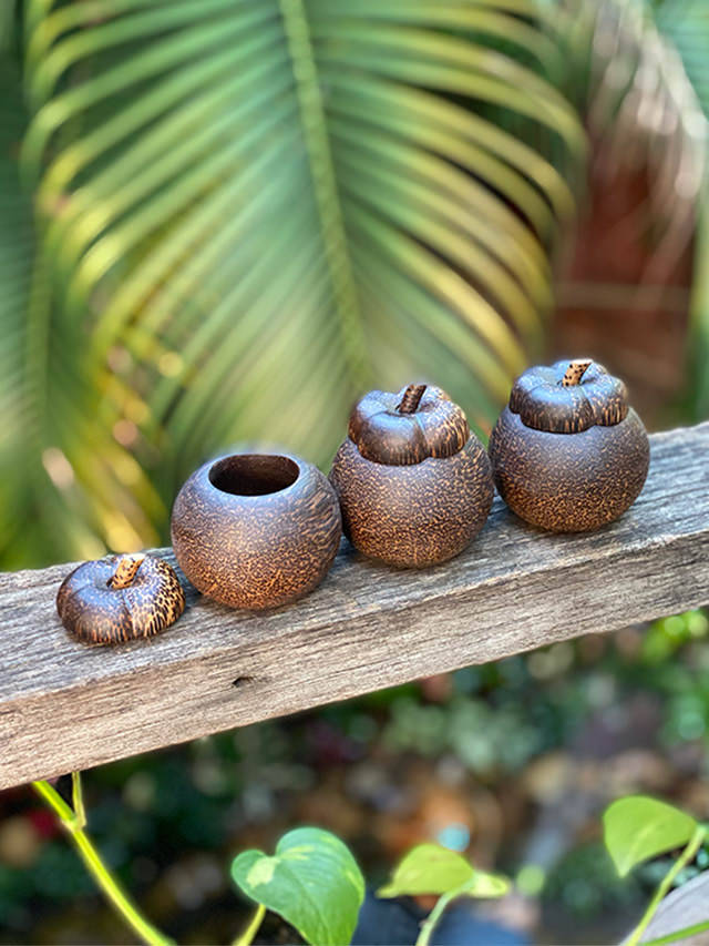 ヤシの木 マンゴスチン型 ふた付き 小物入れ【パヤカ オンラインショップ】