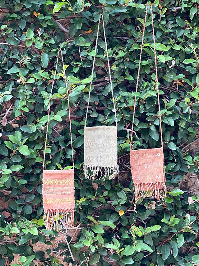 COTTON100% 手織り フリンジ ポシェット・草木染め【パヤカ オンライン