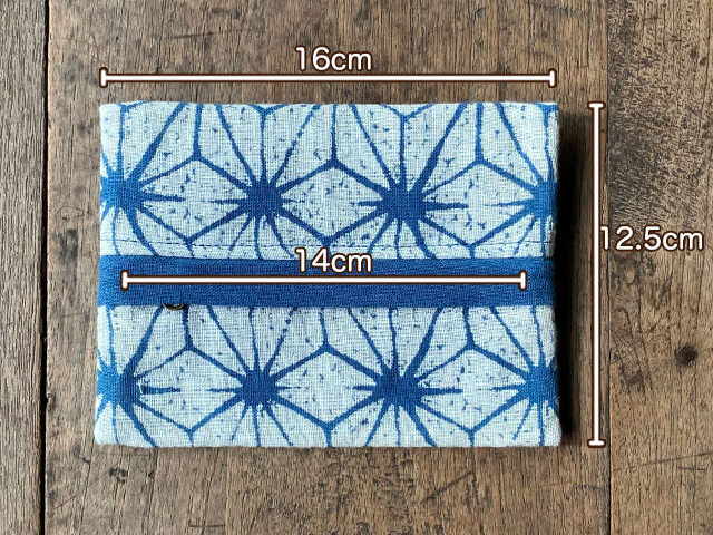 COTTON100% 麻柄チャック付き 小物ポーチ