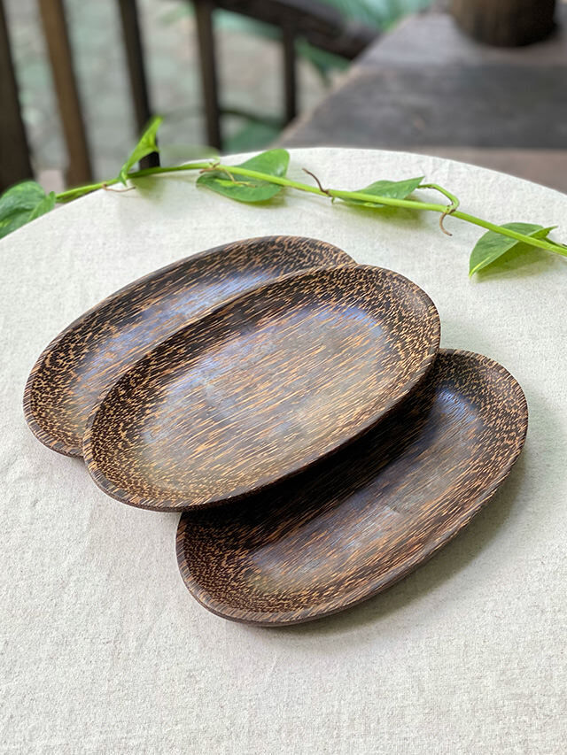 ヤシの木 楕円形 平皿【パヤカ オンラインショップ】