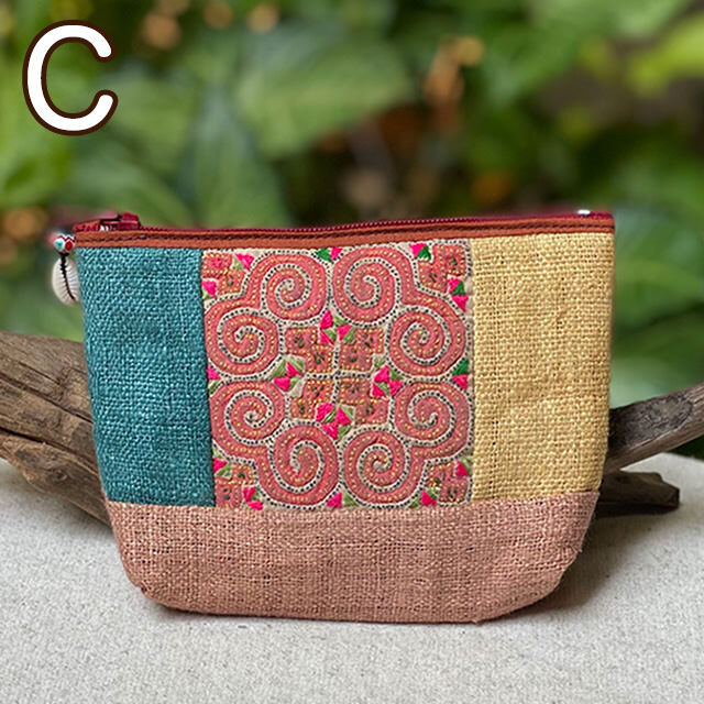 HEMP100% モン族 ポーチ・大【パヤカ オンラインショップ】