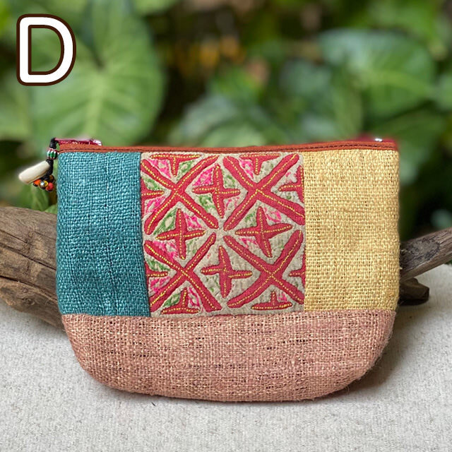 HEMP100% モン族 ポーチ・大【パヤカ オンラインショップ】