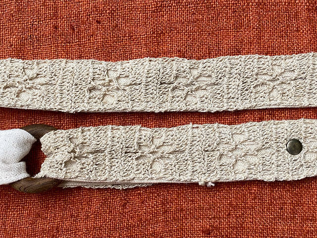 HEMP100% かぎ編み 麻柄 ショルダーバッグ