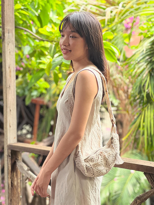 HEMP100% かぎ編み 麻柄 ショルダーバッグ【パヤカ オンラインショップ】