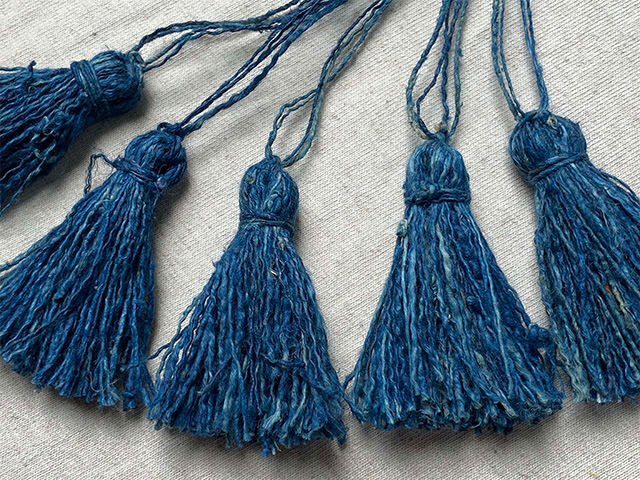 HEMP100% タッセル・インディゴ草木染め