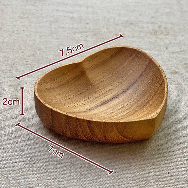 チーク WOOD ハート 小皿