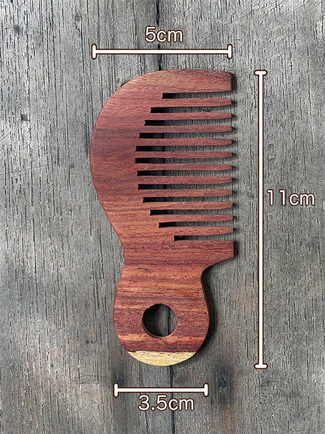 チーク WOOD 手付き くし